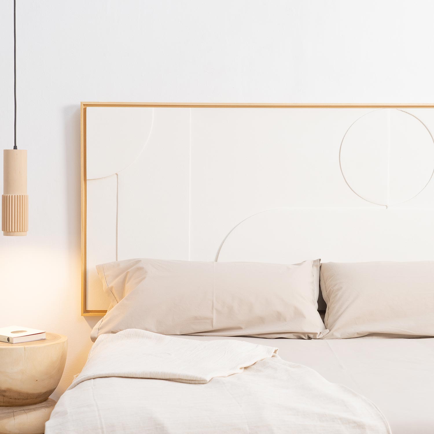 Cadal Cabecero de cama madera blanco textura