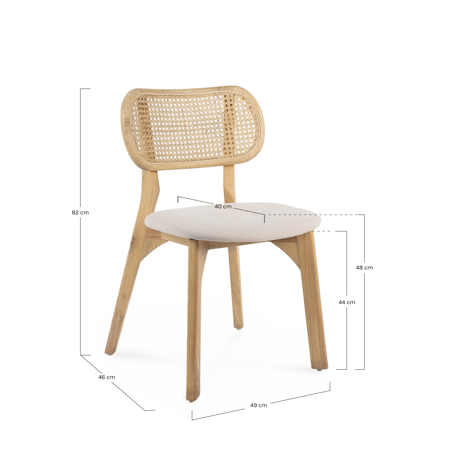 Pack Dane mesa comedor y 4 sillas Dari madera