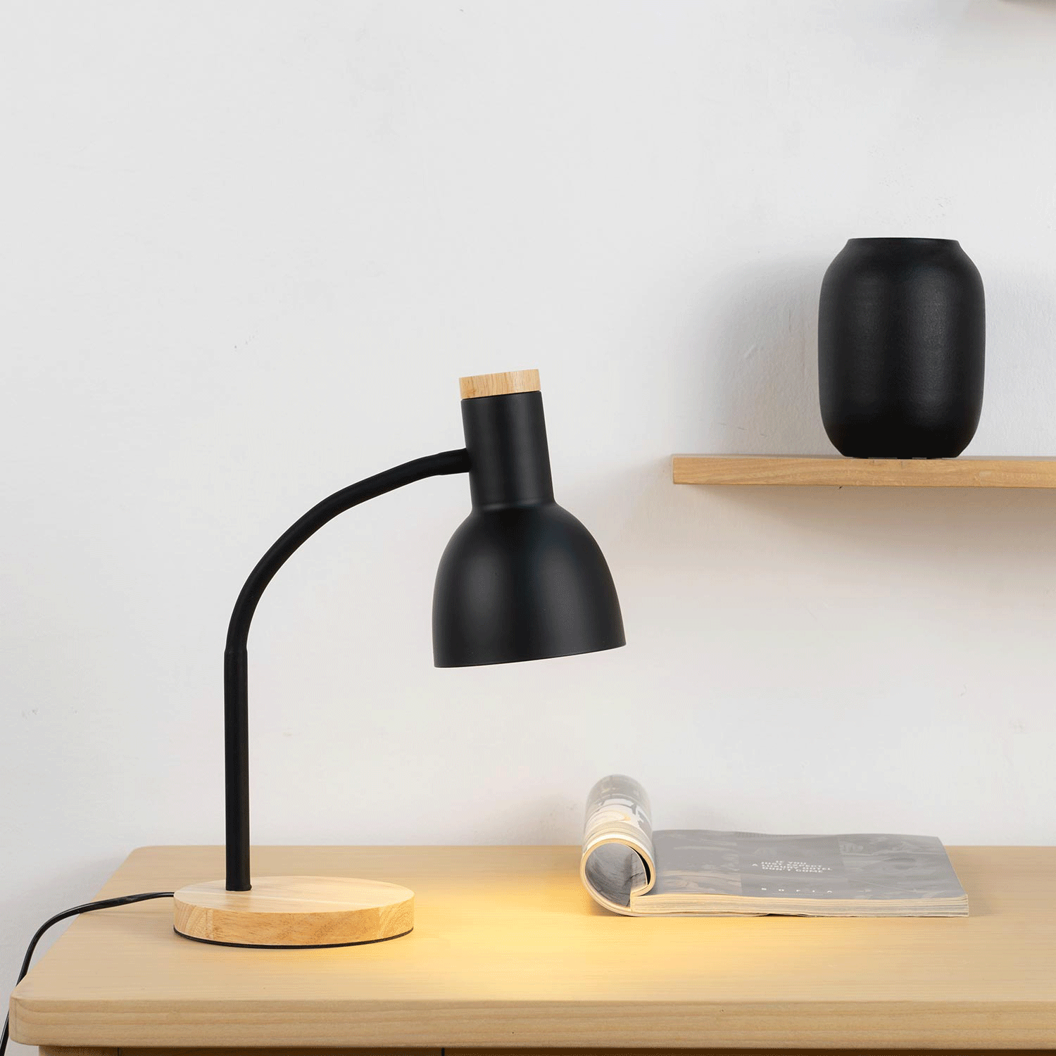 Gardi Lámpara de mesa hierro y madera