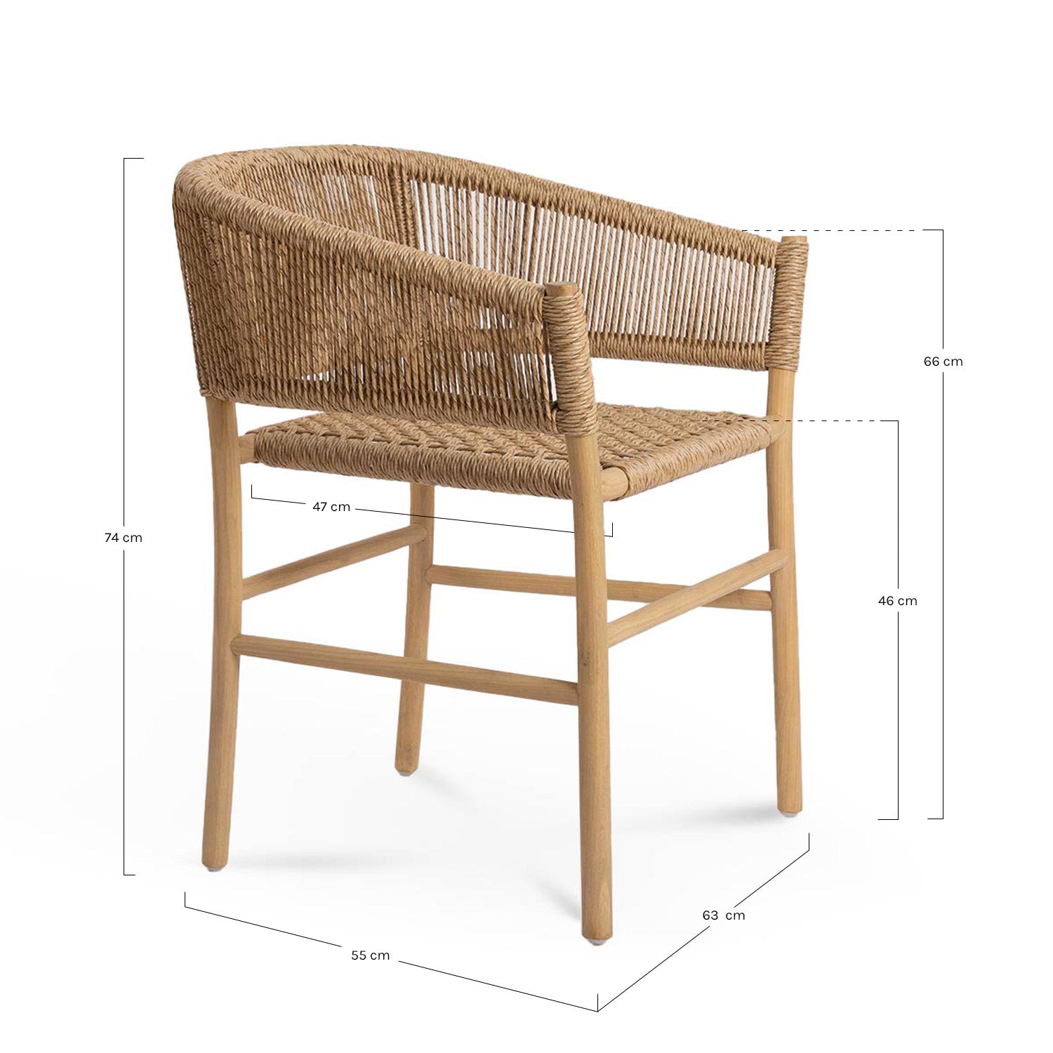 Lesti silla comedor madera y ratán