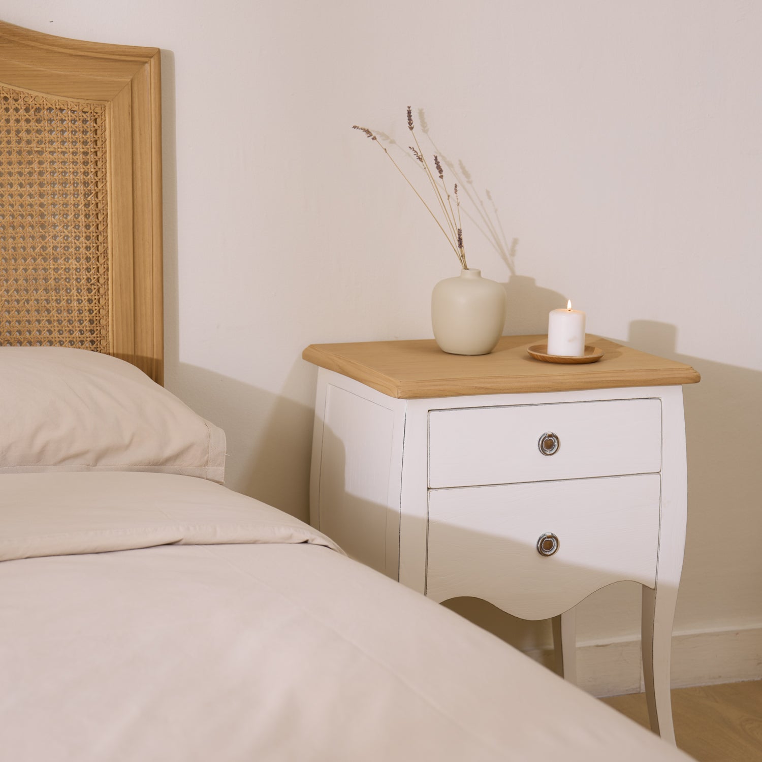 Table de chevet Mani blanc