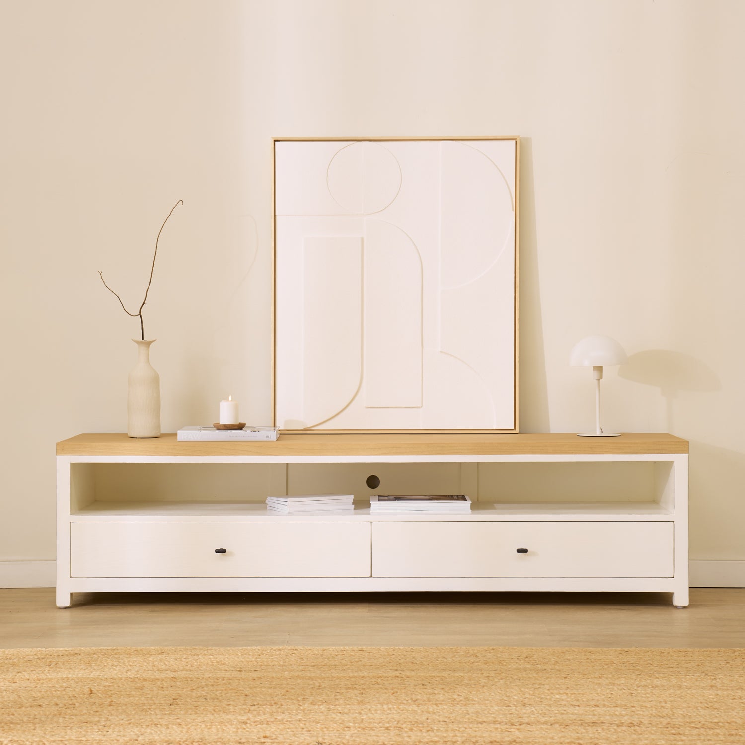 Tiga white TV cabinet