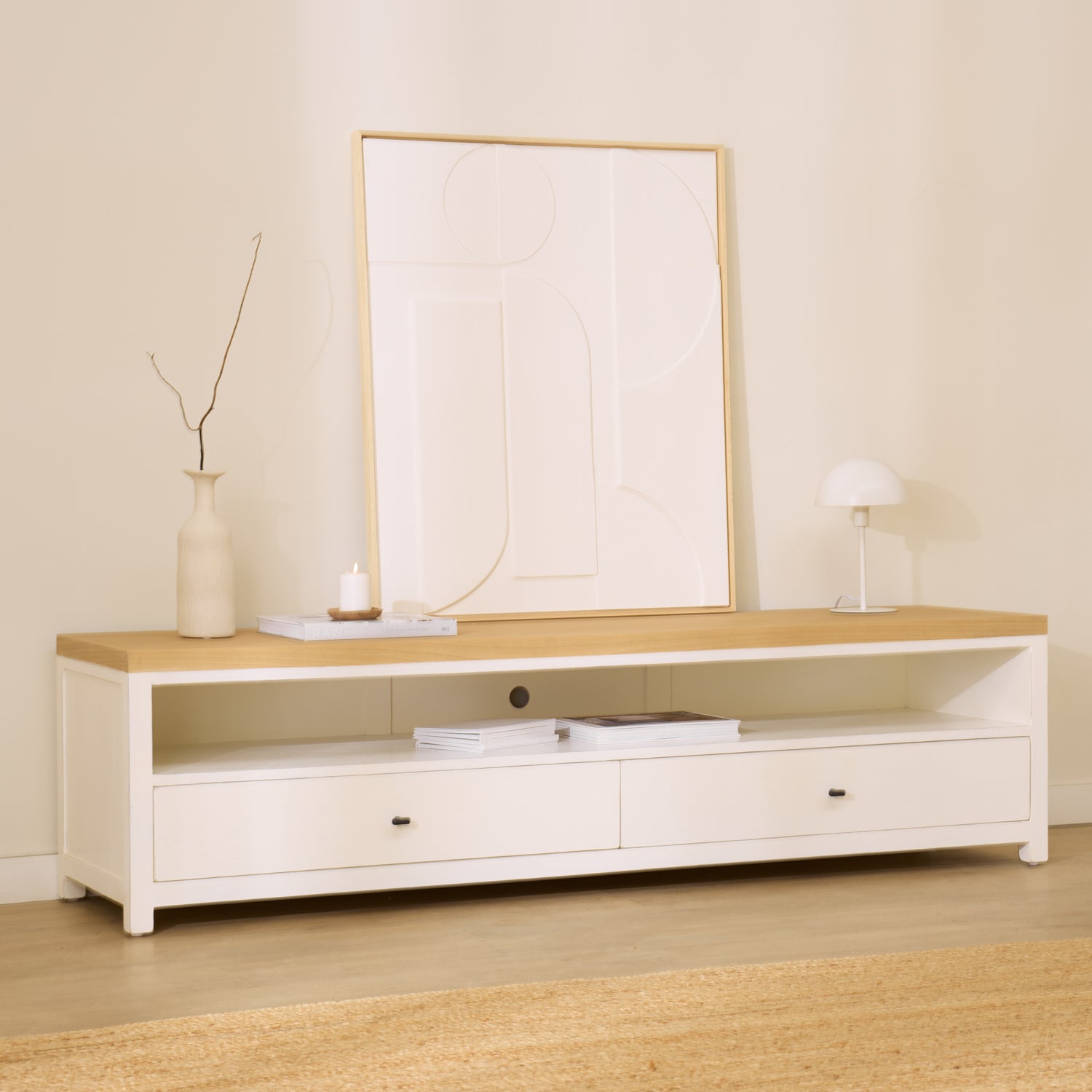 Tiga white TV cabinet