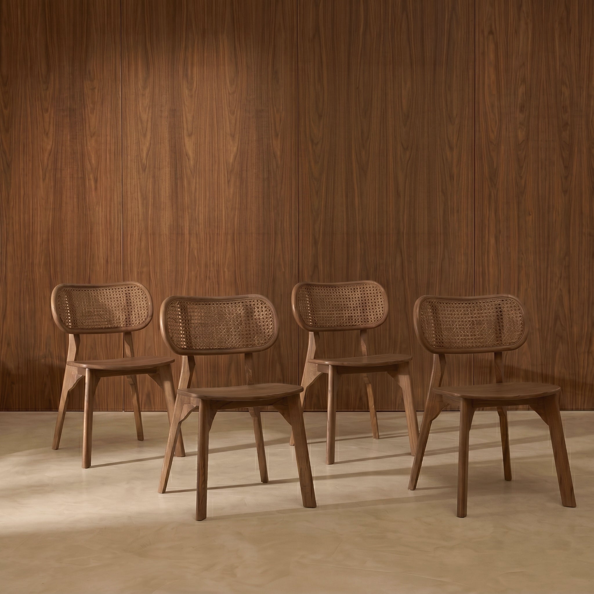 Pack 4 Dari Wood Mocca chairs