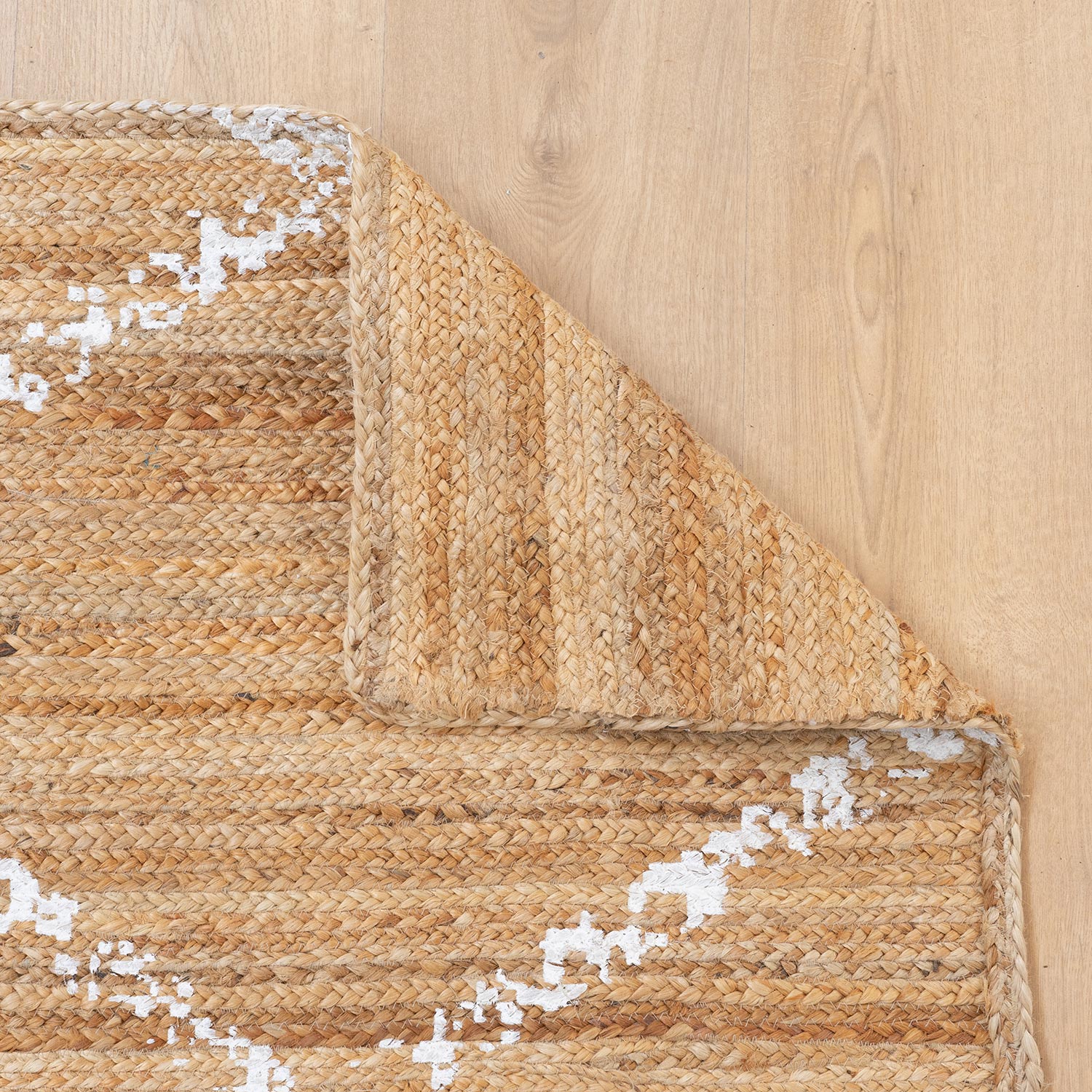 Vari Alfombra yute rombos blancos