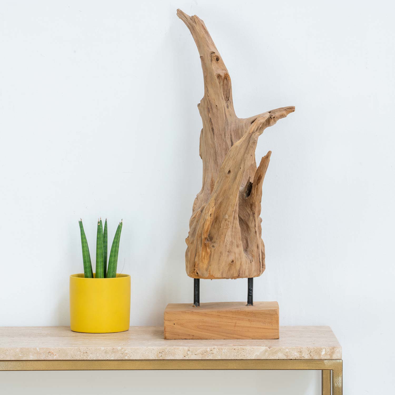 Raices figura decorativa madera natural