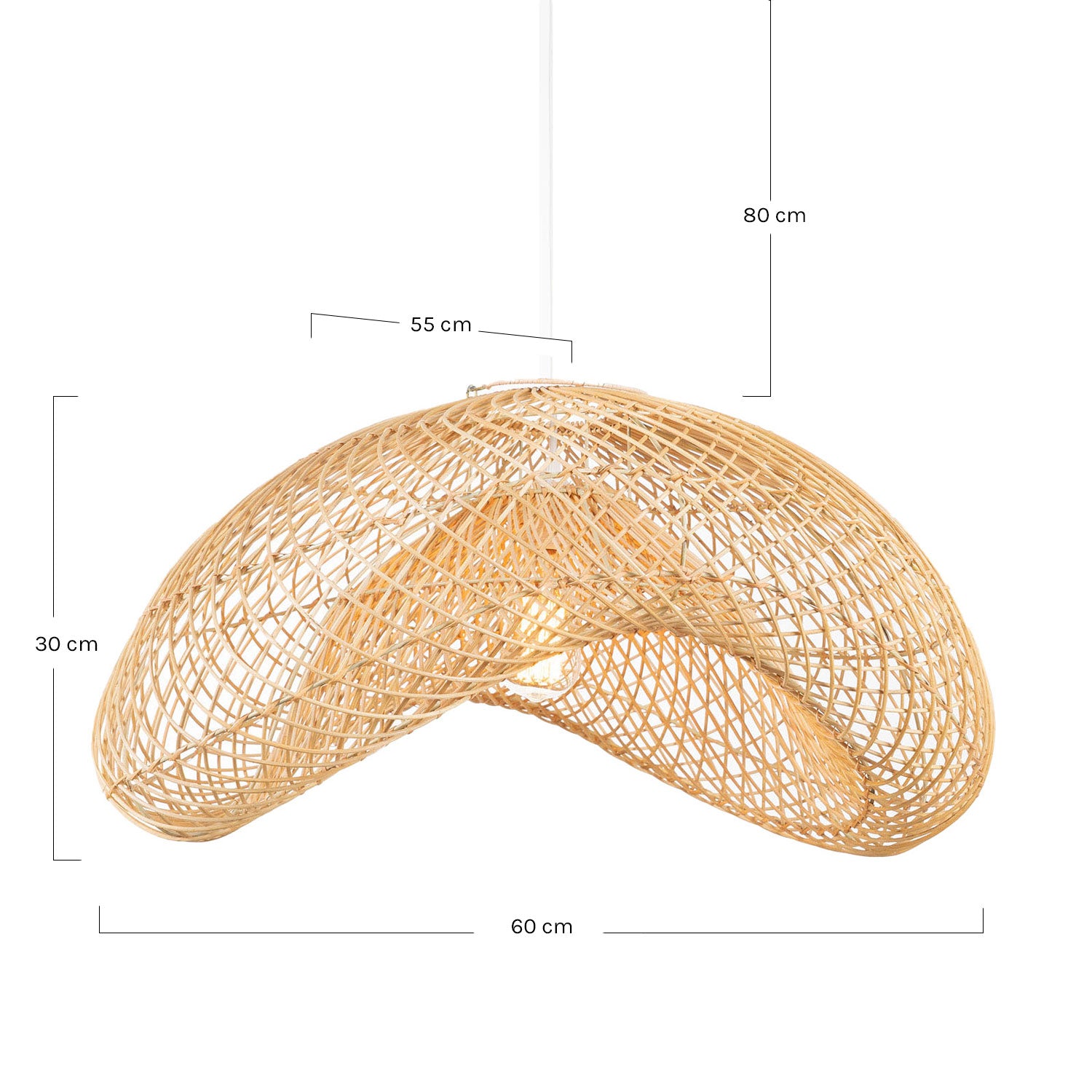 Bace Lámpara de techo ratán natural