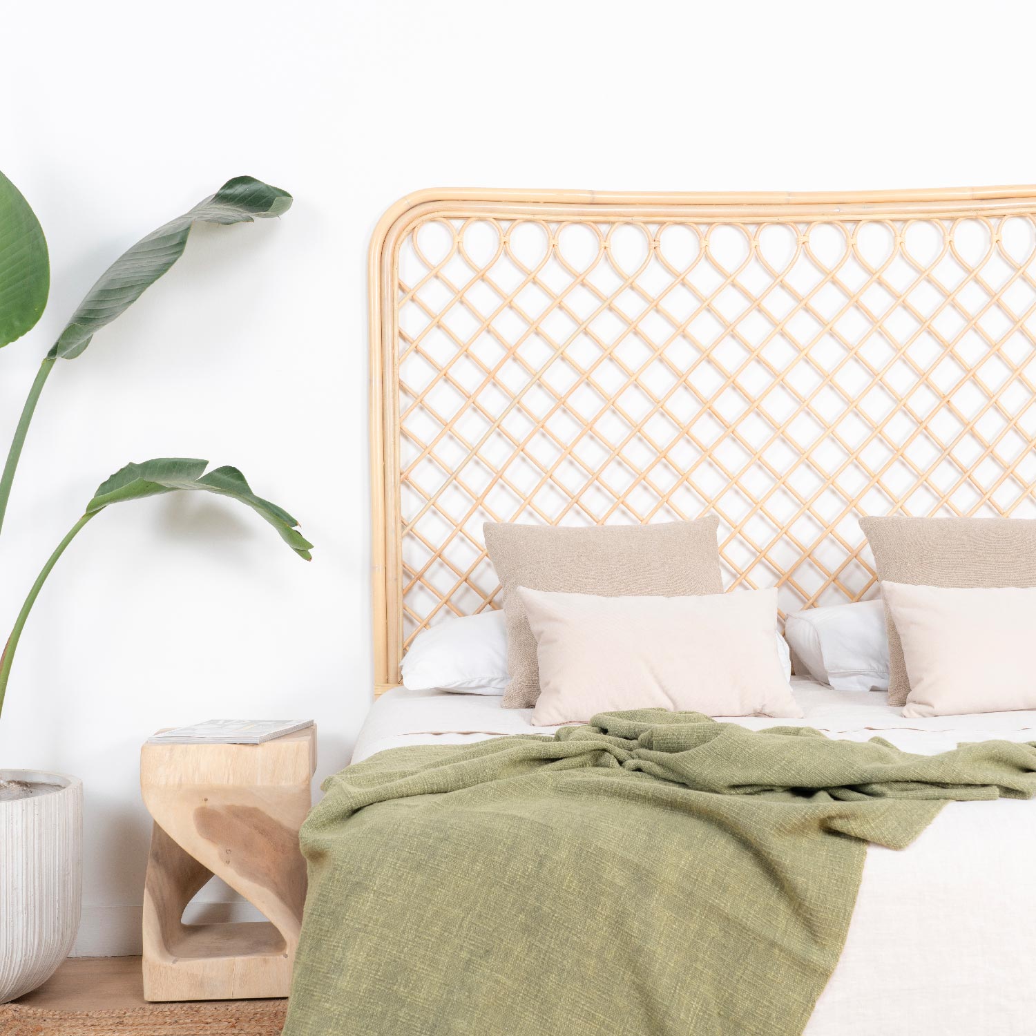 Bage Cabecero de cama de rattan 190cm