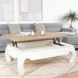 Curve blanca mesa de centro elevable madera
