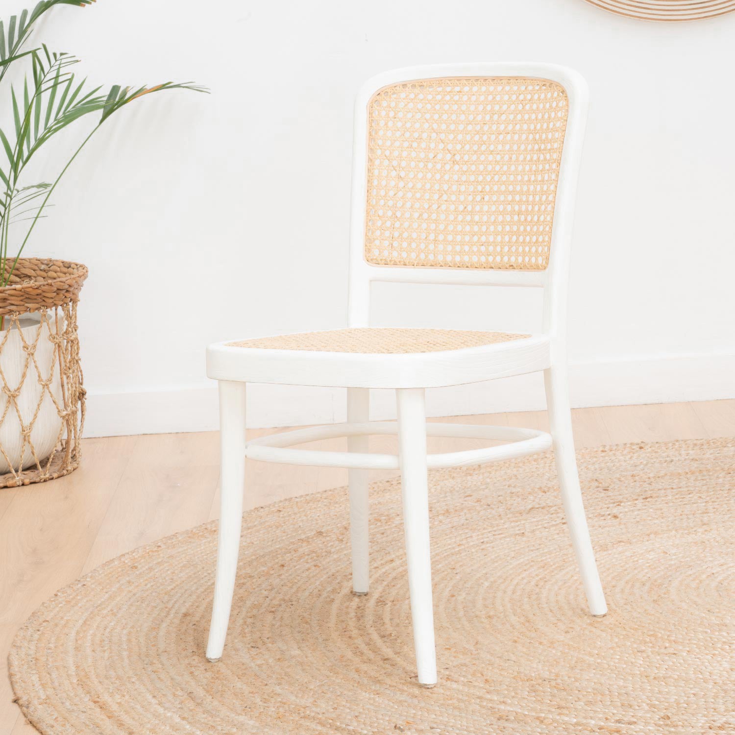 Gamla Silla madera blanca y ratán