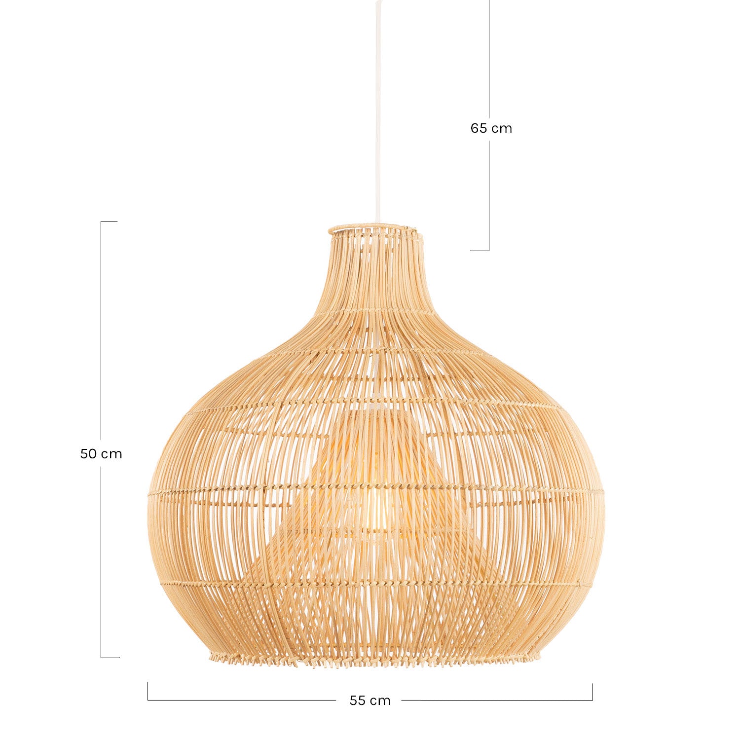 Kape Lámpara de techo ratán natural