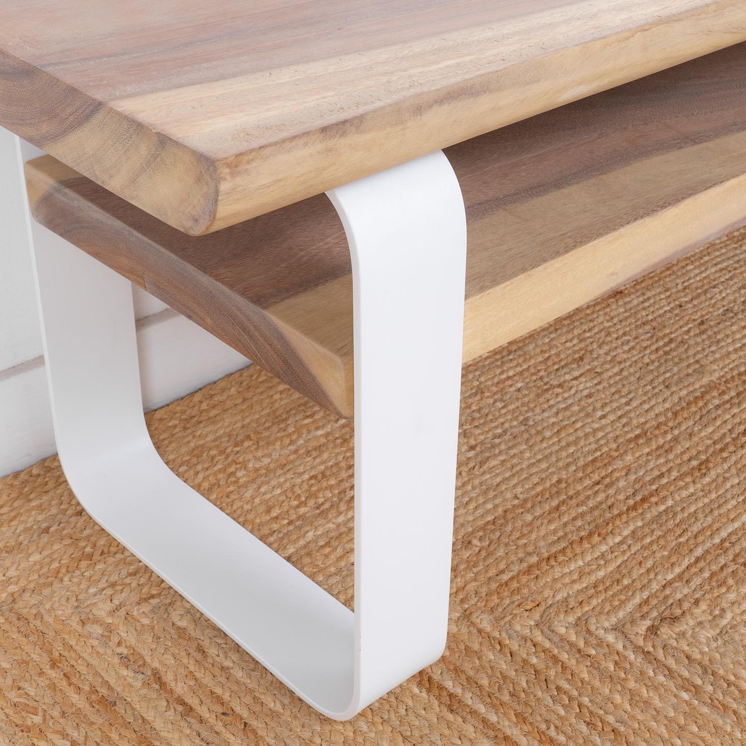 Nayi Mueble TV 180cm madera y hierro blanco