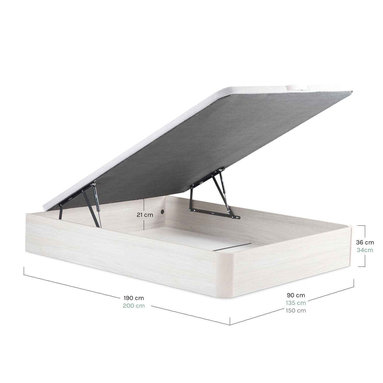 Nuley canapé de madera con gran almacenaje