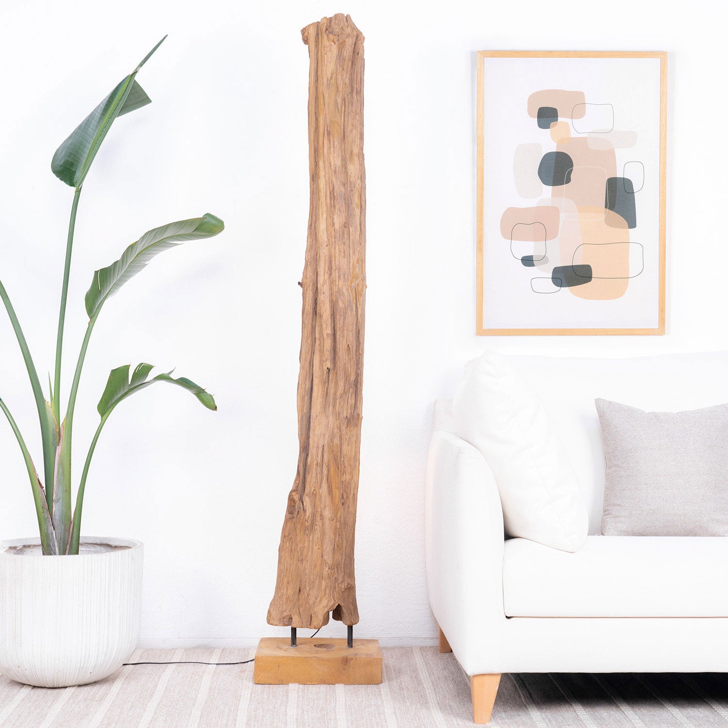 Organic L Lámpara de pie madera