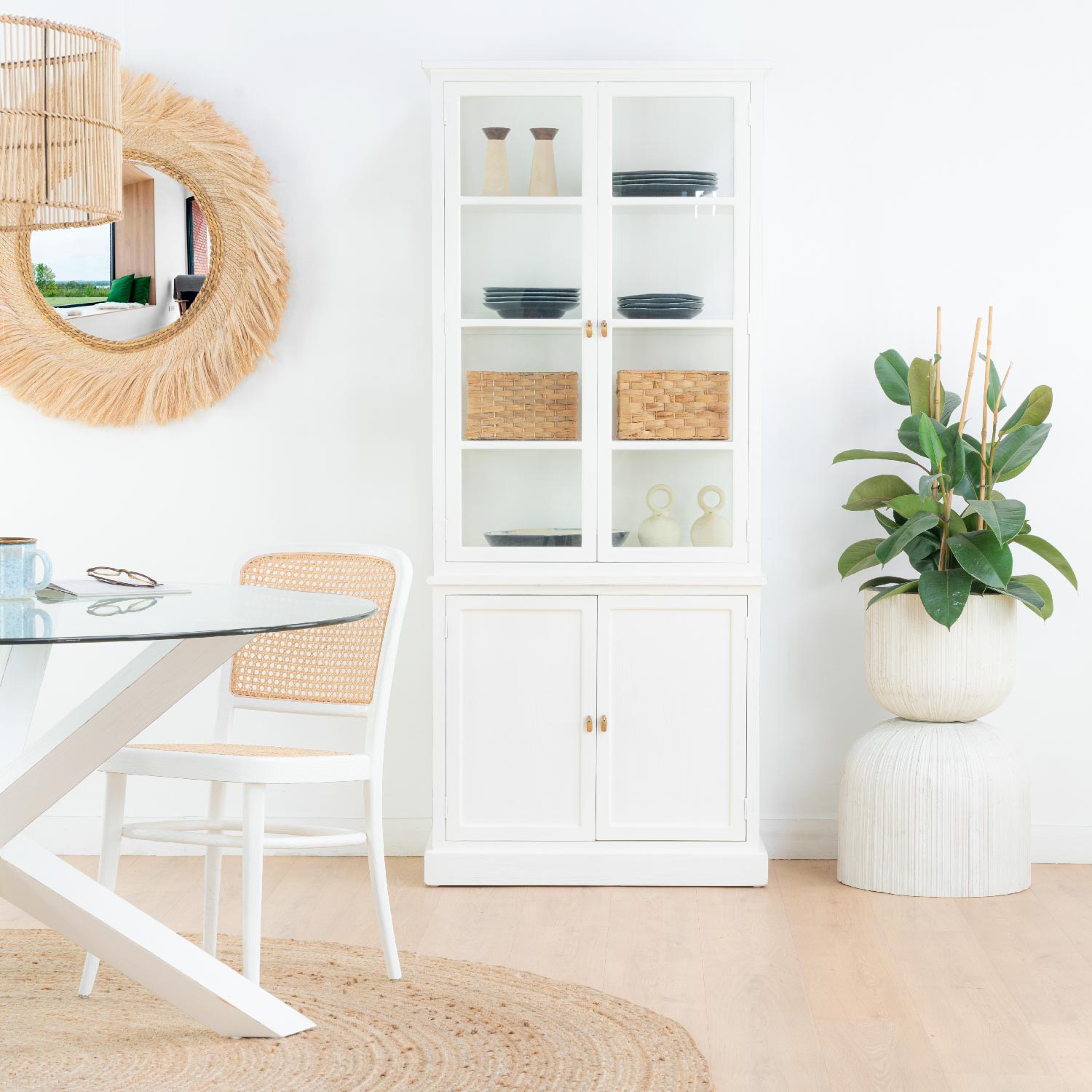 Quebec vitrina blanca cristal