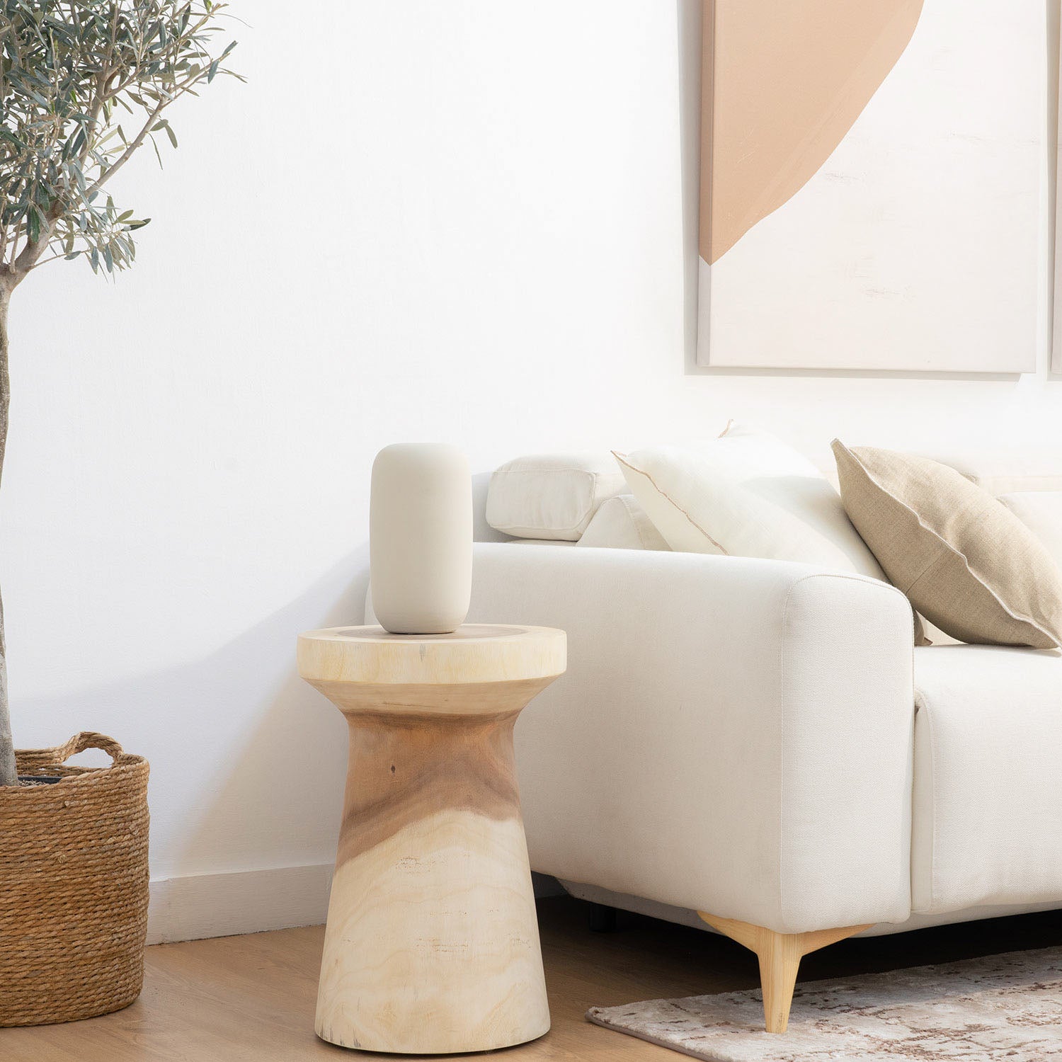 Tadi Mesa auxiliar redonda madera maciza