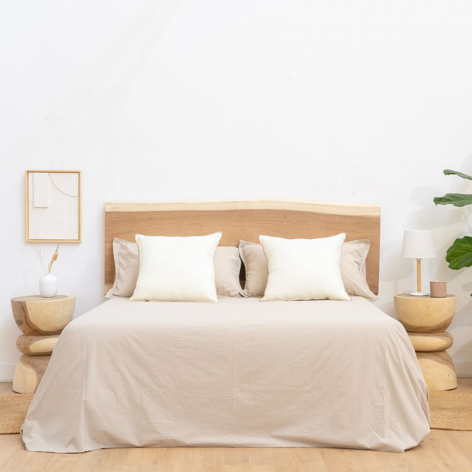 Totem Mesita de noche redonda de madera