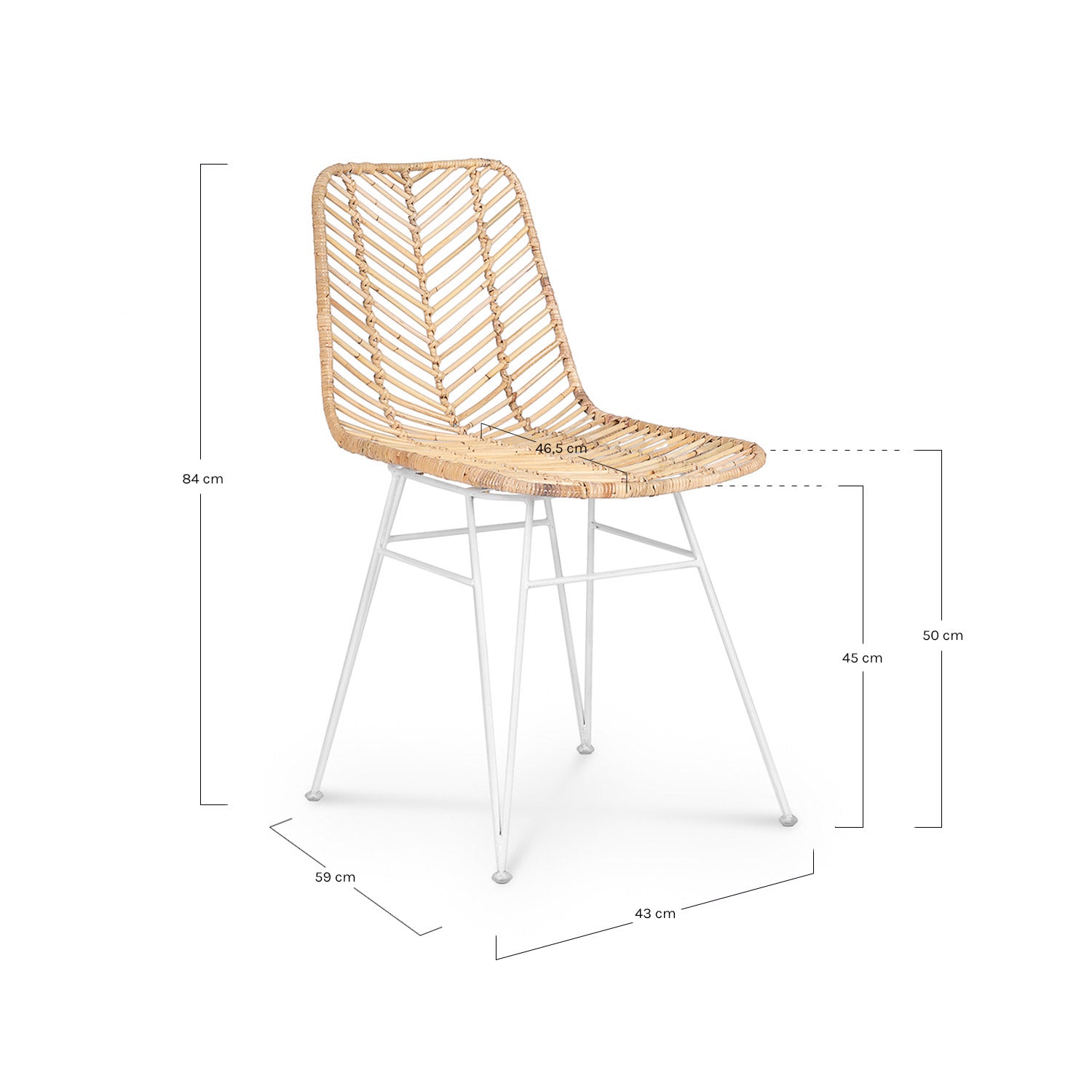 PACK 4 ROTIN CHAISES BLANCHE