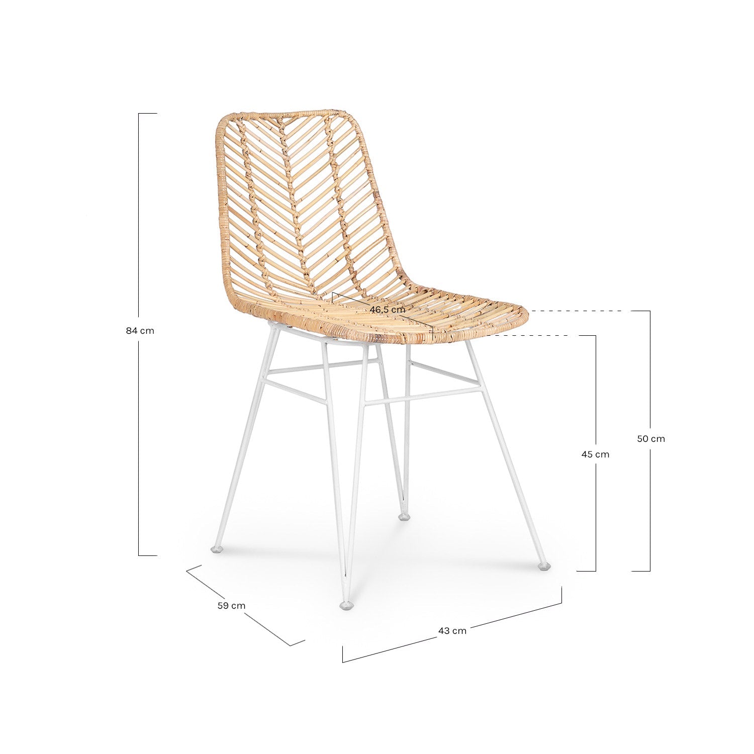 PACK 6 ROTIN CHAISES BLANCHE