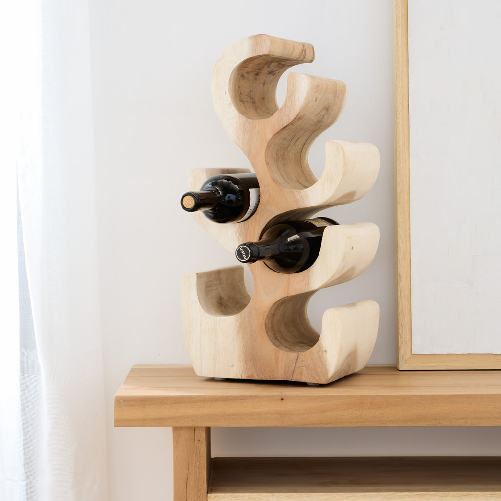 Wooden wine bottle rack Minum Storage Furniture Wabi Home