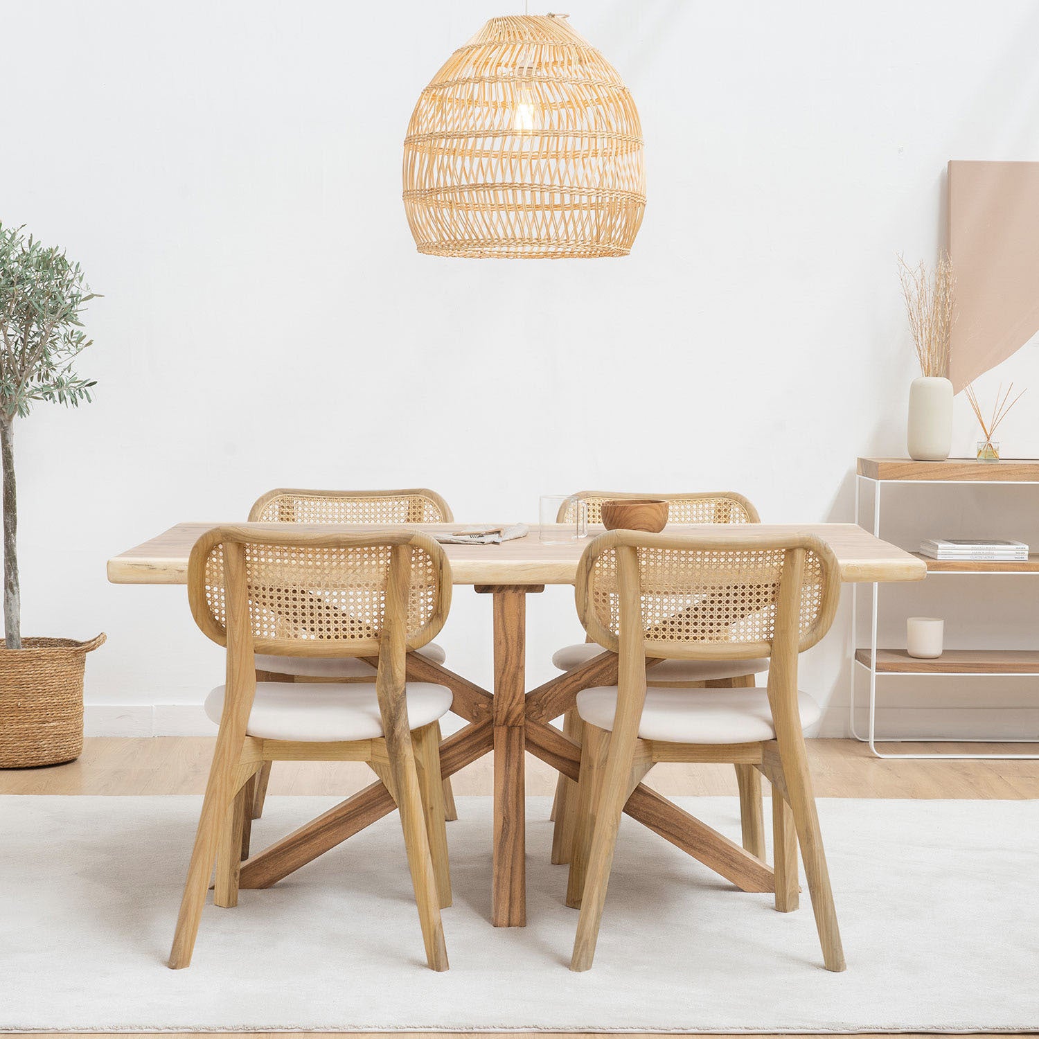 PACK TABLE NATURA + 4 CHAIRS DARI