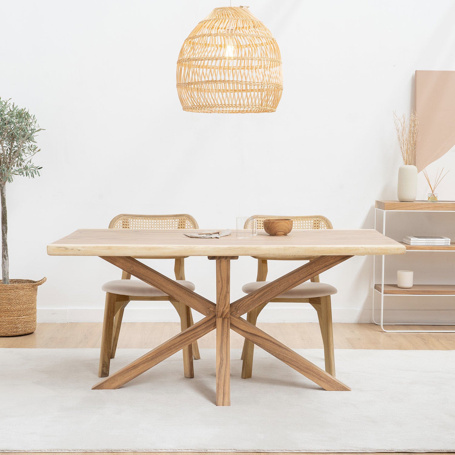 PACK TABLE NATURA + 4 CHAIRS DARI