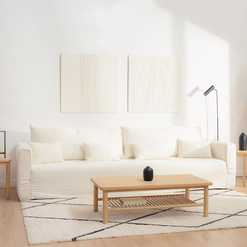 Sani sofá lino blanco desenfundable