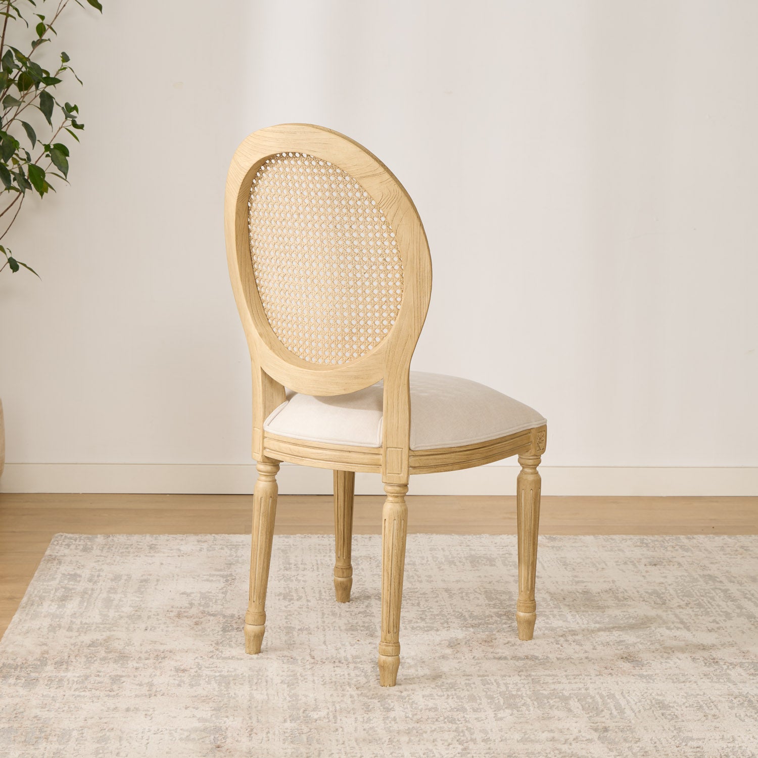 PACK 4 ROUNDED BEIGE CHAIRS 