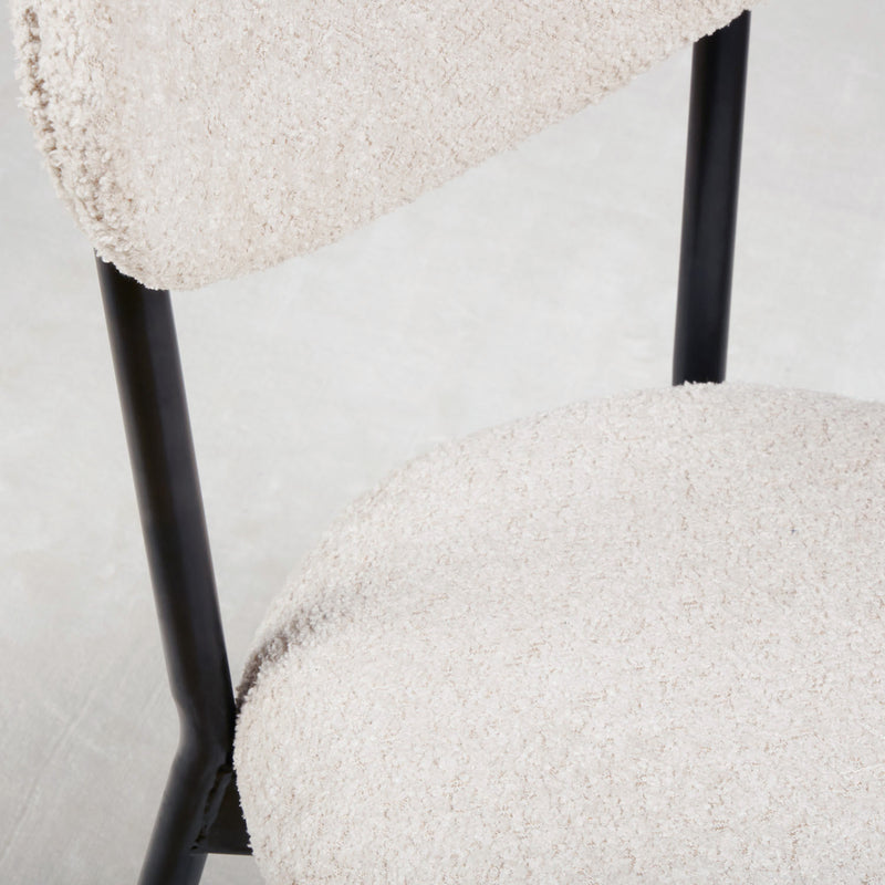 Vico silla comedor tapizado blanco borrego