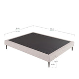 Balik base de cama tapizada con patas de madera o de hierro negro