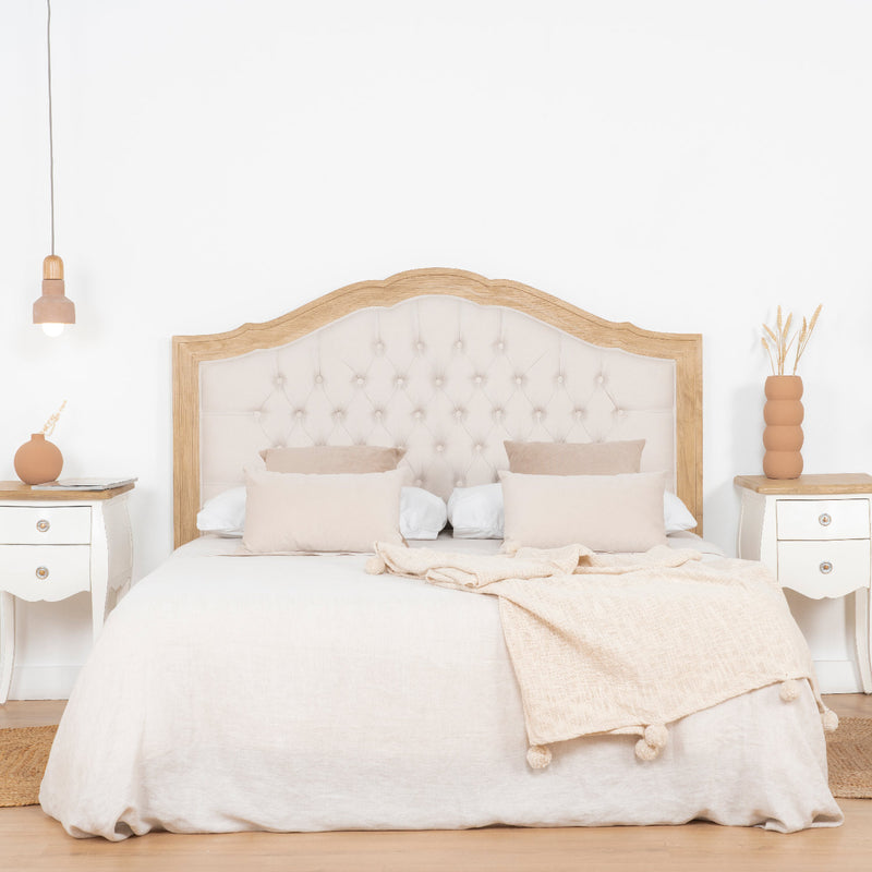 Cabecero cama tapizado romántico con capitone