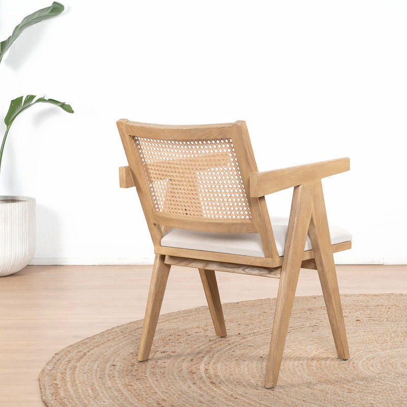 Kote Silla madera y ratán asiento tapizado