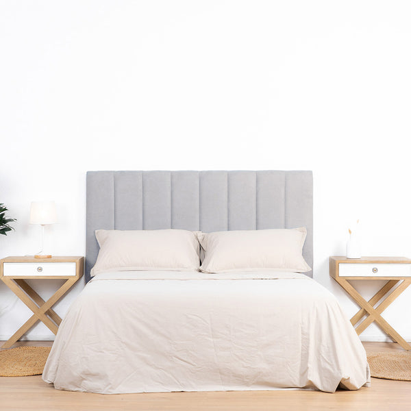 Blomma Cabecero de cama blanco y madera - Dormitorios - Wabi Home