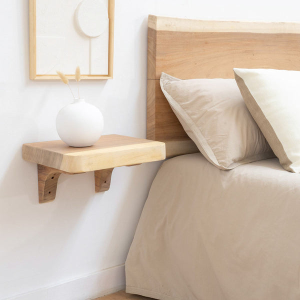 Mesita de noche de madera, ideal para dormitorio o rincón de lectura