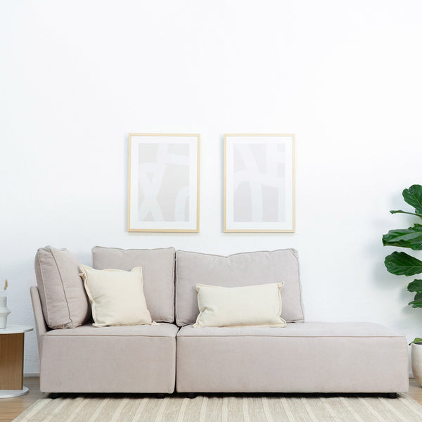 Madi sofá modular con 1 piezas con chaise longue en gris