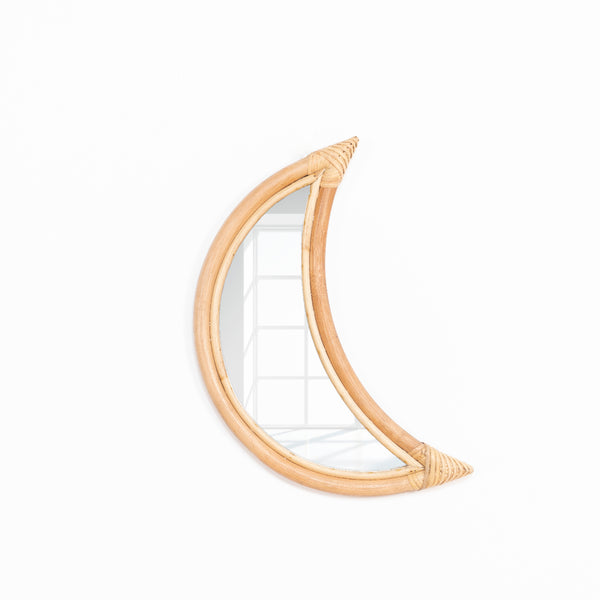 Nalu Espejo decorativo ratán forma semiluna