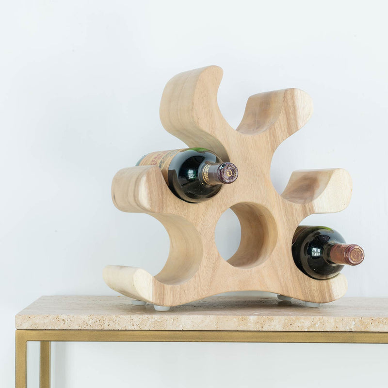  Home Kitchen - Botellero de madera maciza para vino, estilo  sencillo y moderno, soporte de madera para exhibición de vino, apto para  sala de estar, hogar, estanterías de vino : Hogar