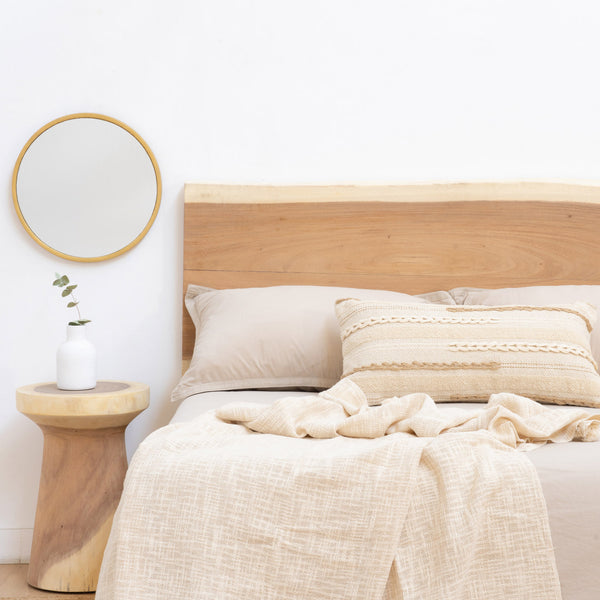Triz Cabecero de cama tapizado blanco - Dormitorios - Wabi Home