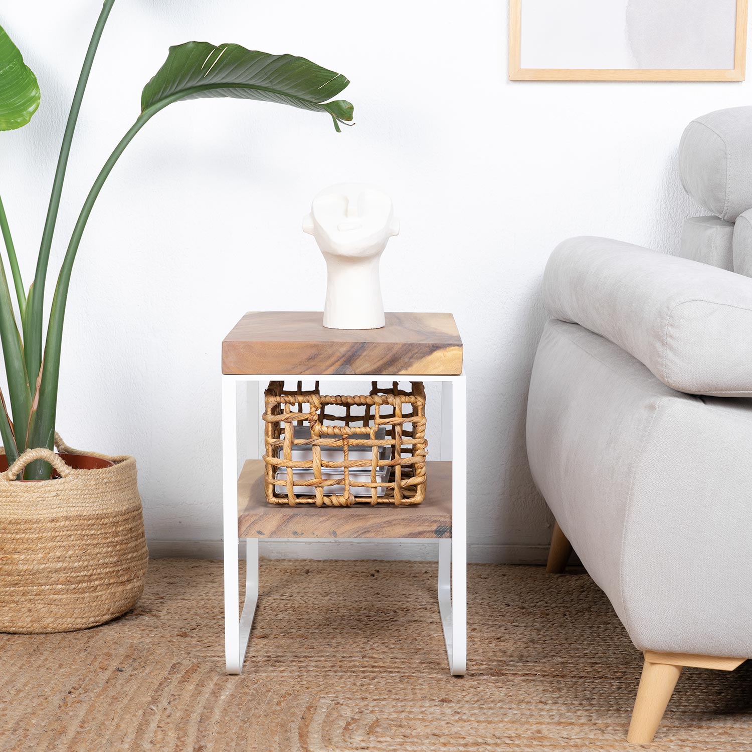 PACK COFFEE TABLE NAYI + WHITE SIDE TABLE