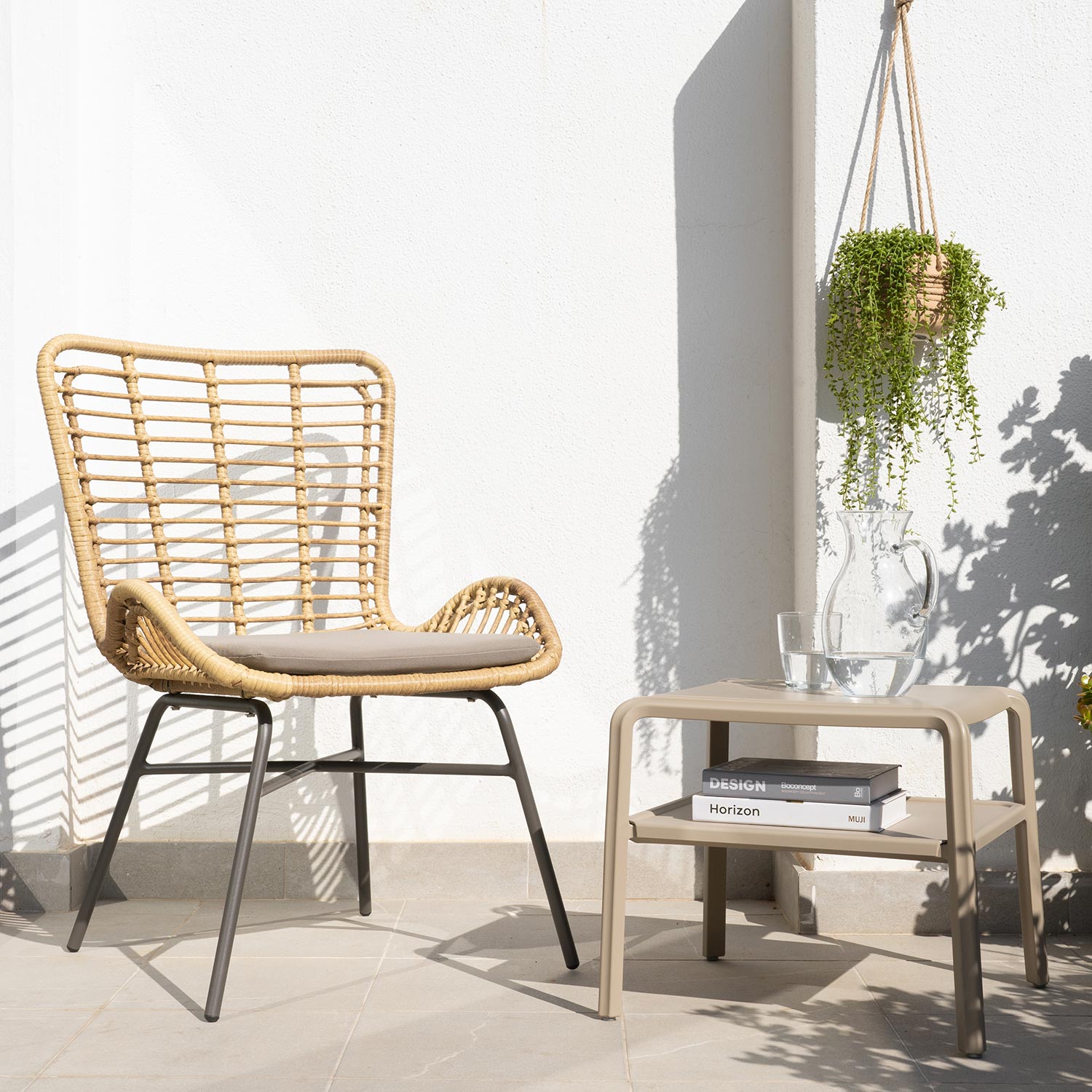 Vime pack waterproof garden armchair and side table Decoration Wabi