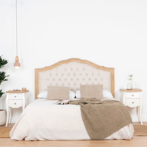 Triz Cabecero de cama tapizado blanco - Dormitorios - Wabi Home