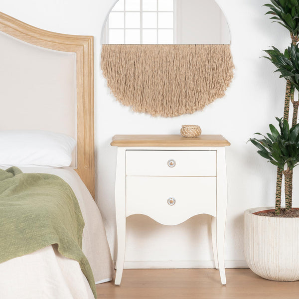 PACK HEADBOARD + 2 WHITE BEDSIDE TABLES MANI